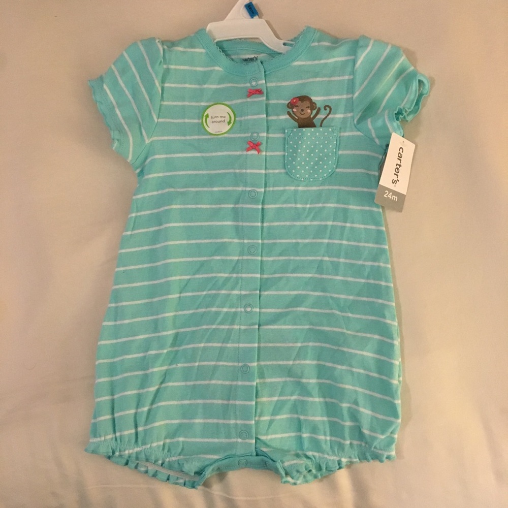 NWT Carter’s toddler girl 24M romper with monkey